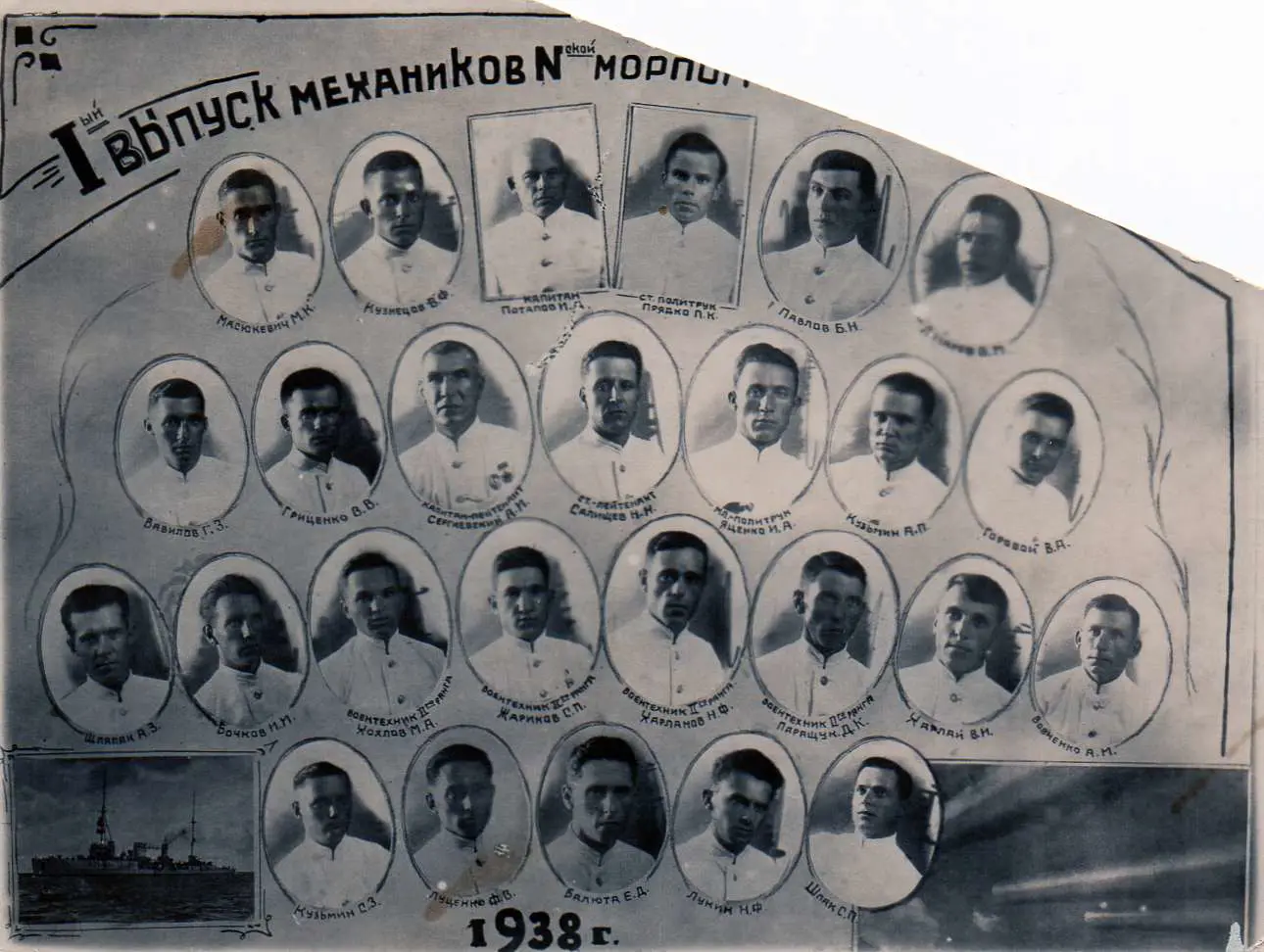 1-й випуск механіків Морського технікуму, 1938, м.Одеса 