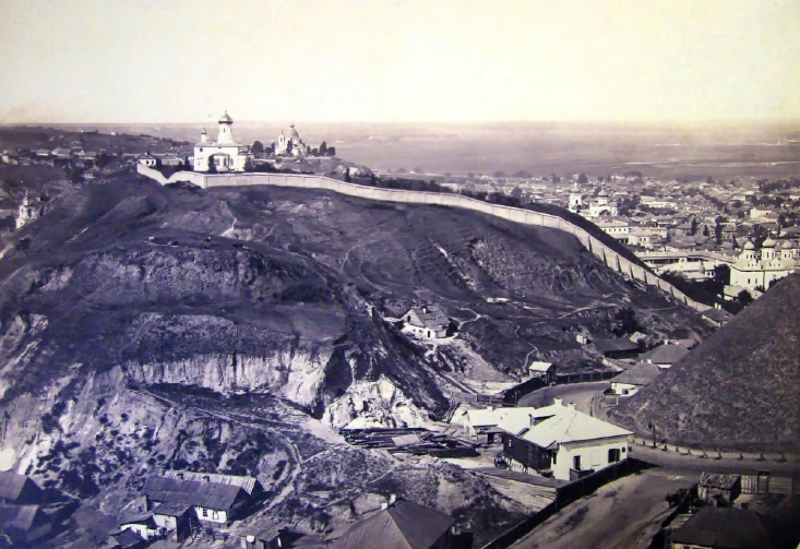 Київ, вид на гору Замкову (Флорівську) та гору Клинець, 1862р.
